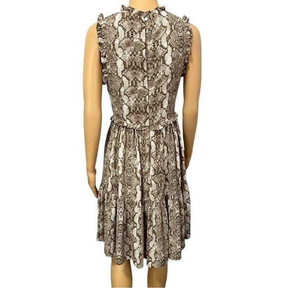 Everleigh Reptile Print Sleeveless Tiered Ruffle Midi Dress Size XS - Picture 3 of 9